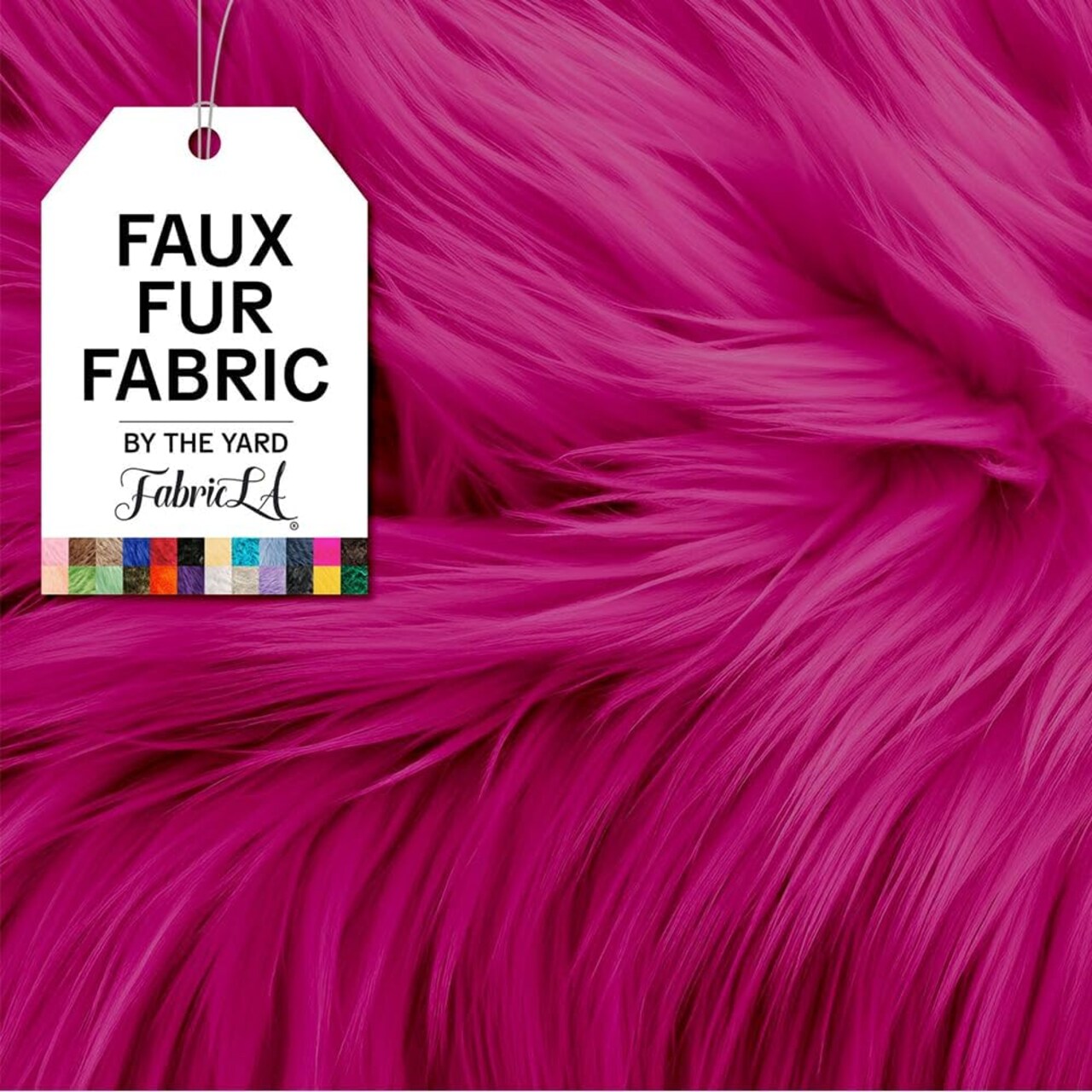 FabricLA | Shaggy Faux Fur | Fabric by The Yard | 18" X 60" Inch Wide | Craft Furry Fabric | Sewing, Apparel, Rugs, Pillows & More | Faux Fluffy Fabric | Fuchsia, Half Yard
